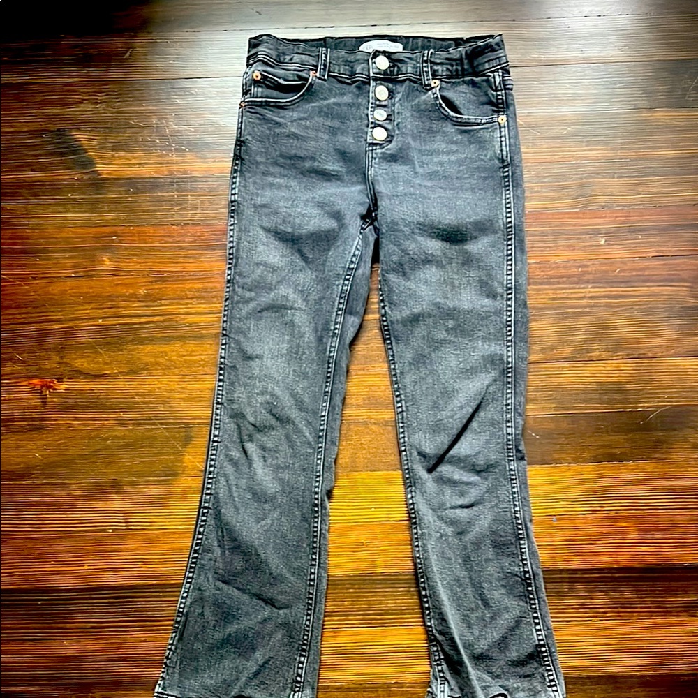 Zara Girls Black wash Button front denim size 11-12 cm152
